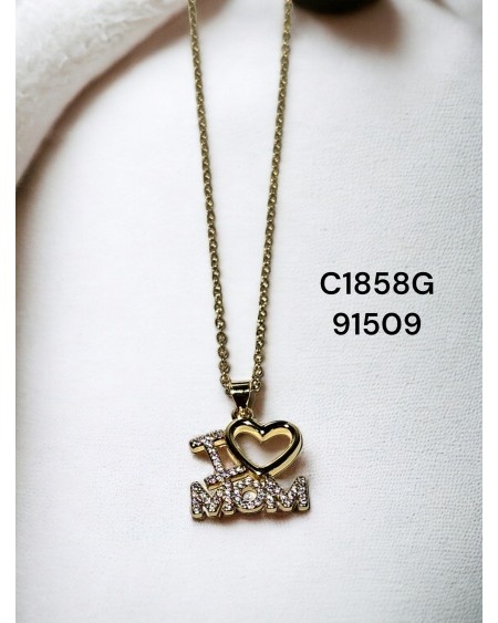 Colgante "I Love Mom" - Regalo Especial en Acero Inoxidable