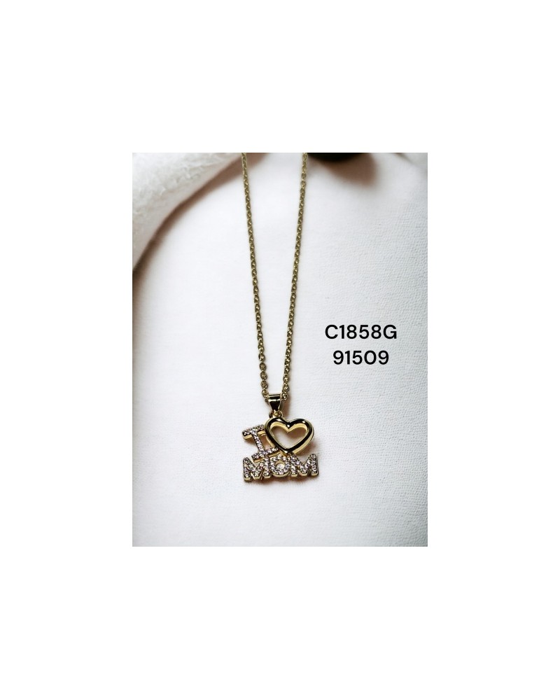 Colgante "I Love Mom" - Regalo Especial en Acero Inoxidable