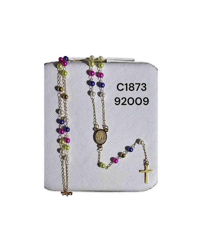 Collar Rosario con Cuentas de Colores y Cruz - Joyería de Fe
