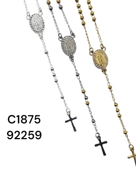 Collar Rosario Clásico con Virgen - Joyería Espiritual Atemporal