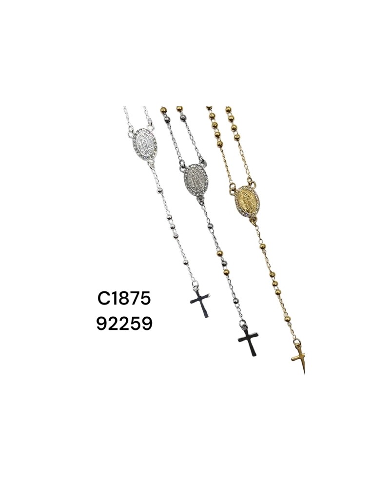 Collar Rosario Clásico con Virgen - Joyería Espiritual Atemporal