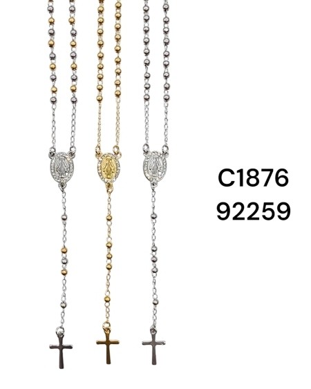 Collar Rosario con Virgen y Crucifijo - Accesorio de Fe y Elegancia
