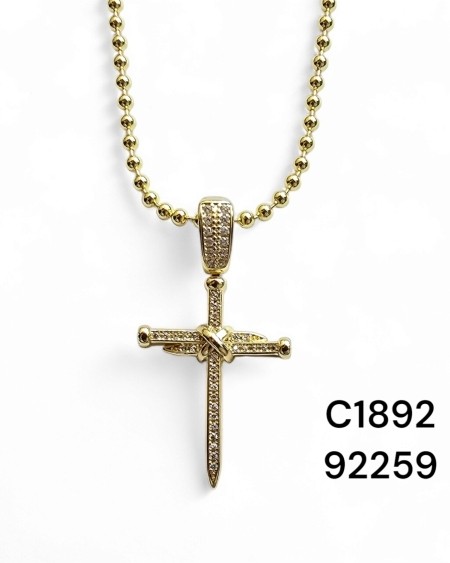 Collar con Cruz Dorada y Brillo - Joyería Religiosa Sofisticada