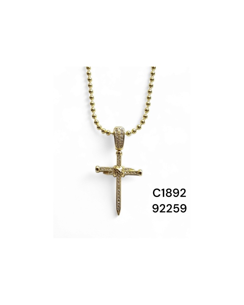 Collar con Cruz Dorada y Brillo - Joyería Religiosa Sofisticada