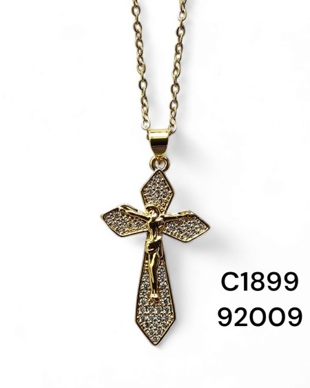Collar de crucifijo dorado