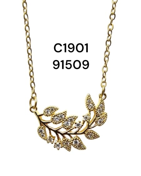 Collar de rama con hojas brillantes