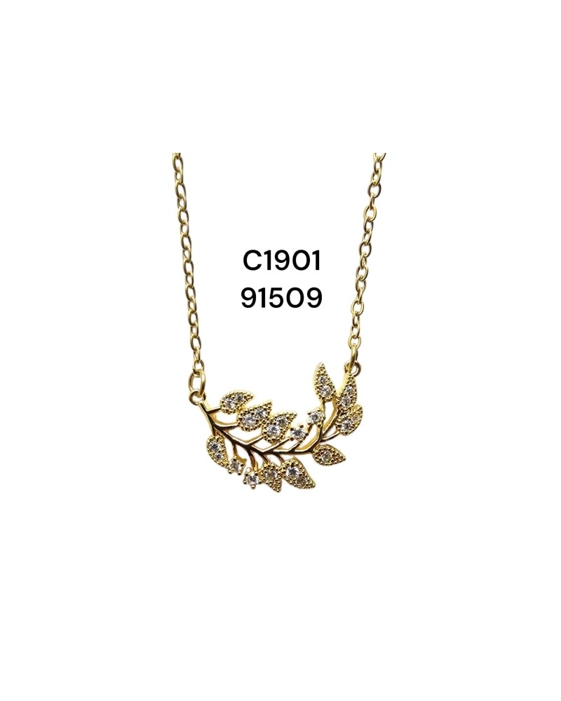 Collar de rama con hojas brillantes