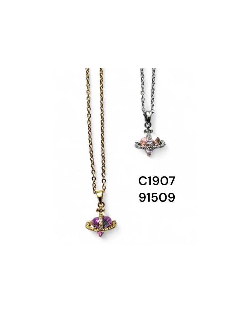 Collar de planeta con cristales