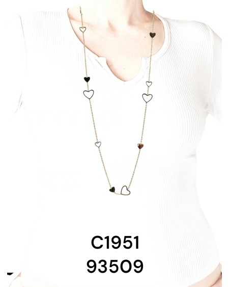 Collar de Corazón con Piedras en Acero Inoxidable – Accesorio Elegante