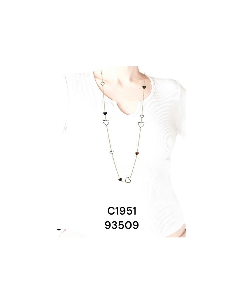 Collar de Corazón con Piedras en Acero Inoxidable – Accesorio Elegante