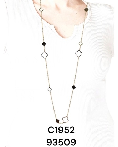 Collar con Piedras Negras en Acero Inoxidable – Joyería Atemporal y Mo