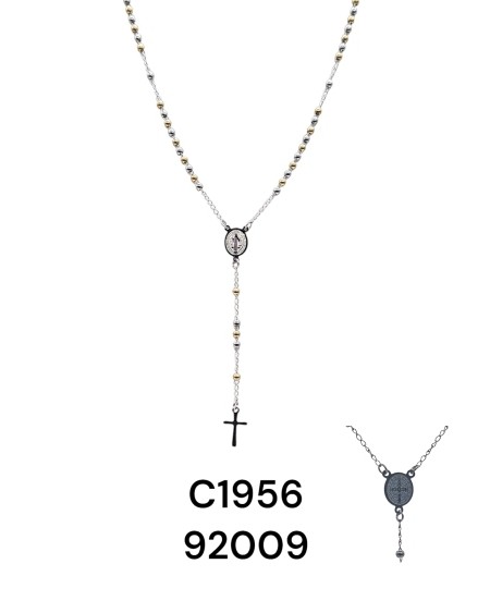 Escapulario en Dorado y Plateado con Cruz Grabada – Joyería de Fe y Pr