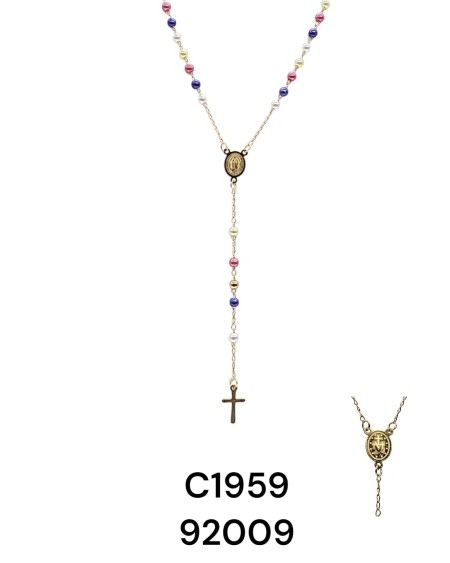 Collar Escapulario Dorado con Cruz – Joyería Religiosa y Accesorio Clá