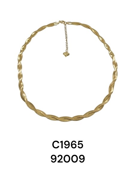 Collar Dorado con Diseño Entrelazado – Joyería Moderna y Sofisticada