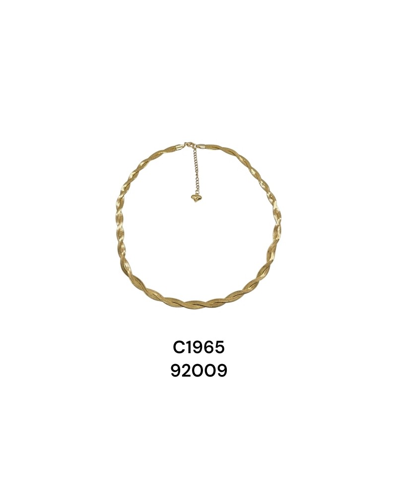 Collar Dorado con Diseño Entrelazado – Joyería Moderna y Sofisticada