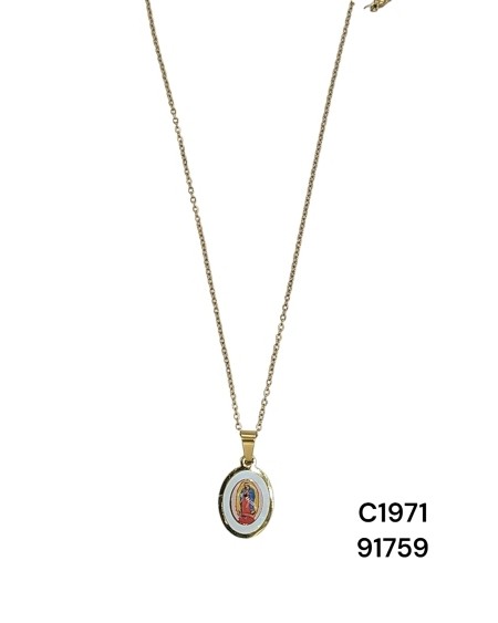 Collar de la Virgen María en Acero Inoxidable – Accesorio de Devoción