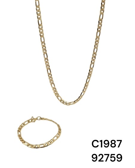 Collar de doble cadena dorada en acero inoxidable | Joyería moderna y