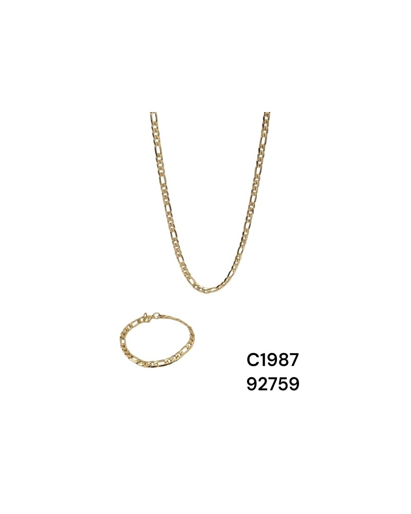 Collar de doble cadena dorada en acero inoxidable | Joyería moderna y