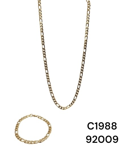 Collar de doble cadena dorada y plateada en acero inoxidable | Complem