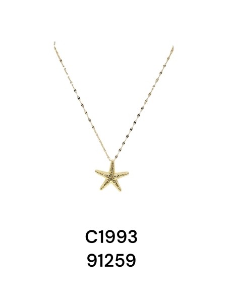 Collar de doble cadena dorada con estrella de mar | Inspirado en la be
