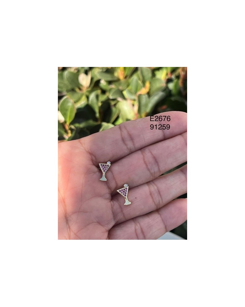 Aretes de Copa de Cóctel Tipo Stud