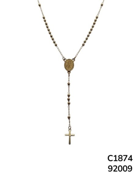 C1874 Rosario de la Virgen de Guadalupe con cuentas de acero Inoxidable