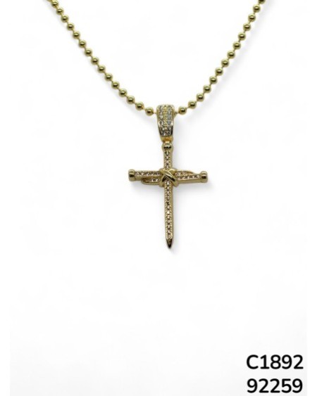 C1892 Cadena con Dije de Cruz Dorada