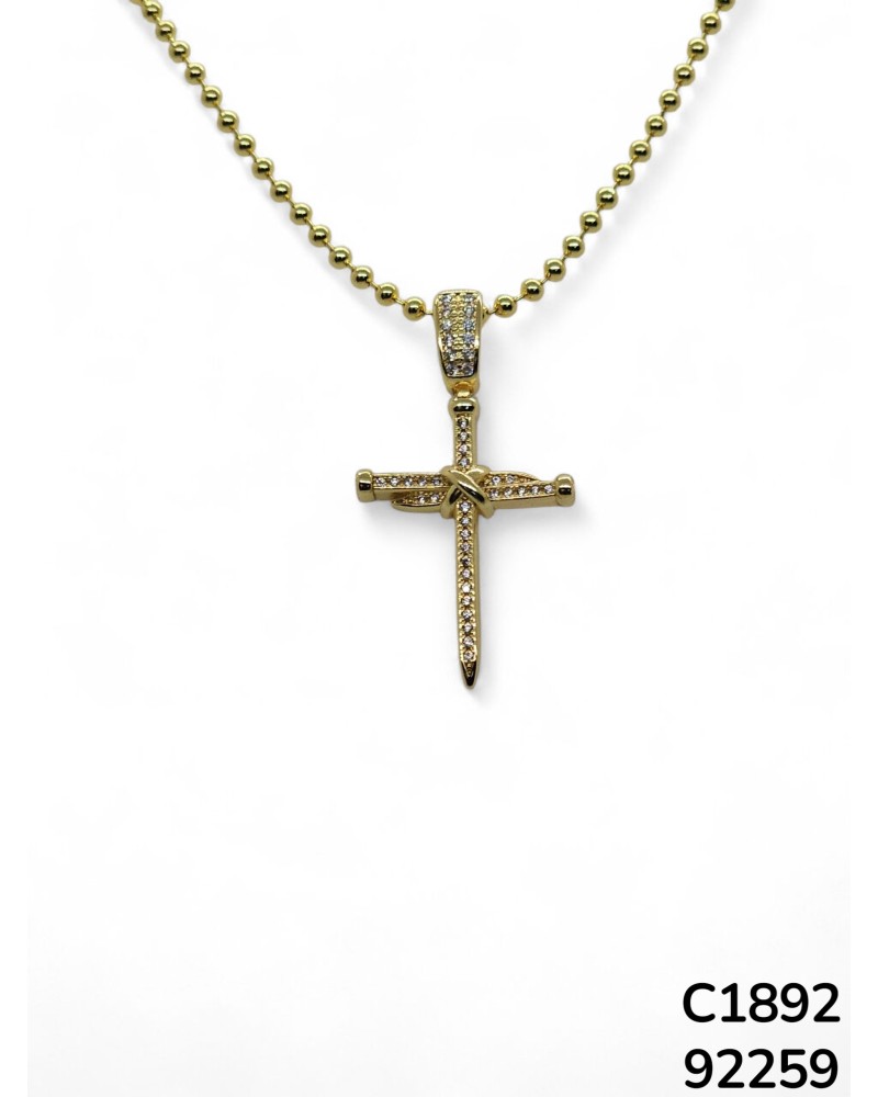C1892 Cadena con Dije de Cruz Dorada