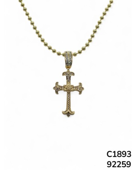 C1893 Cadena con Dije de Cruz Dorada