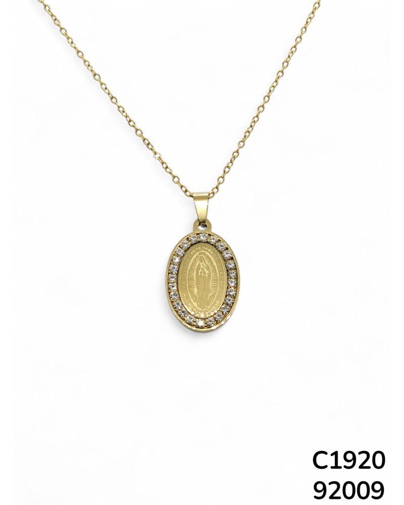 C1920 Cadena con Dijes de la Virgen de Guadalupe