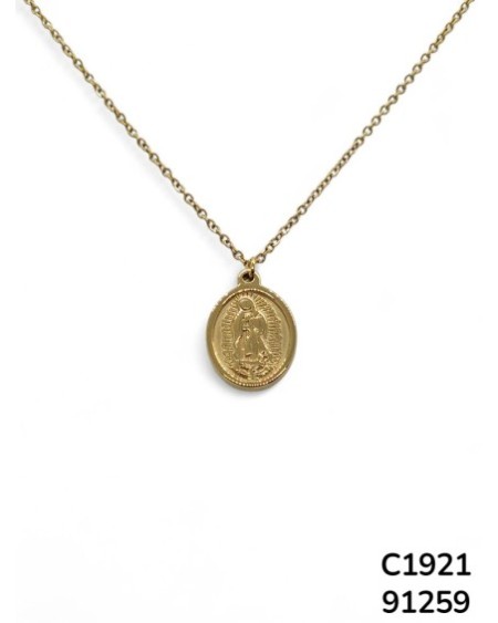 C1921 Cadena con Dijes de la Virgen de Guadalupe