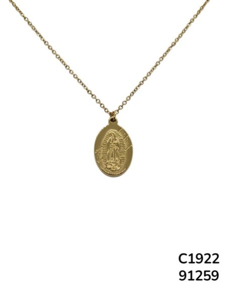 C1922 Cadena con Dijes de la Virgen de Guadalupe