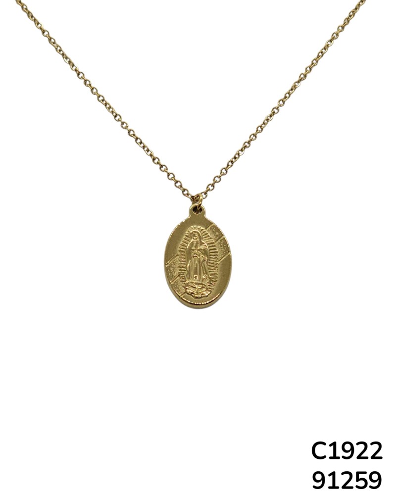 C1922 Cadena con Dijes de la Virgen de Guadalupe
