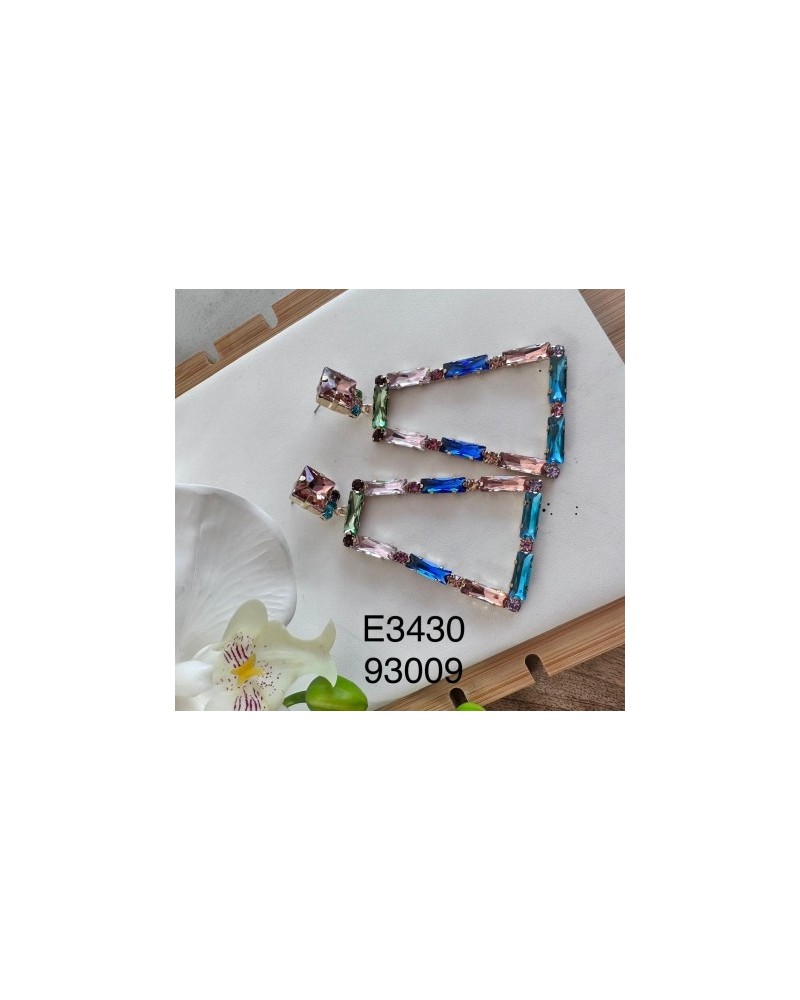 E3430: aretes colgantes, gemas multicolores, aretes elegantes, joyería para eventos, accesorios sofisticados. E3430: aretes colgantes, gemas multicolores, aretes elegantes, joyería para eventos, accesorios sofisticados.