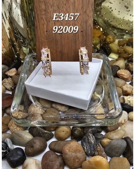 E3457 – Aretes con gema rectangular en dorado
Aretes con gema rectangular dorada | Un diseño refinado y moderno
