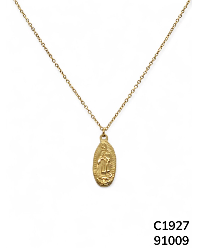 C1927 Cadena con Dijes de la Virgen de Guadalupe