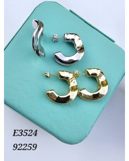 E3524 – Aros Gruesos Dorados | Un Accesorio Contemporáneo y Elegante
