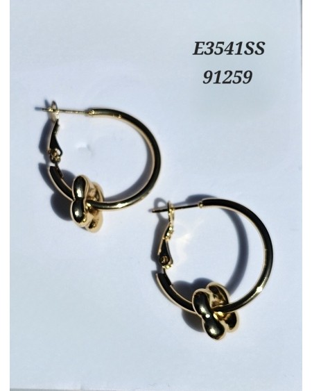 E3541 – Aros con Nudo Dorado | Un Detalle Sofisticado para tu Estilo