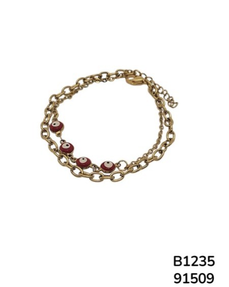 B1235 Pulsera Ojo Turco Roja