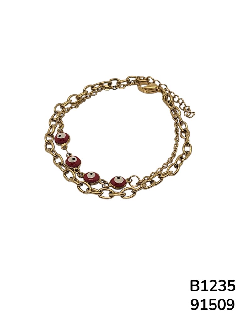 B1235 Pulsera Ojo Turco Roja