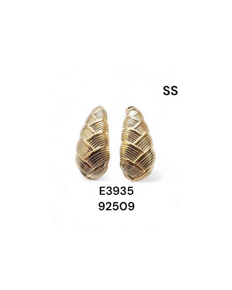 E3935 – Aretes de Hoja Texturizada – Modernos y Naturales E3935 – Aretes de Hoja Texturizada – Modernos y Naturales