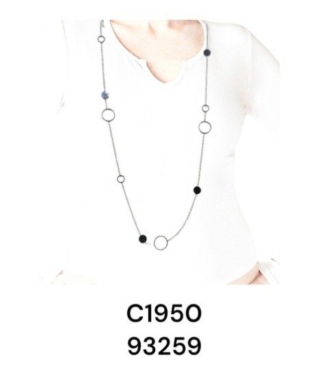 C1950 Cadena adornado de Aros Plateados