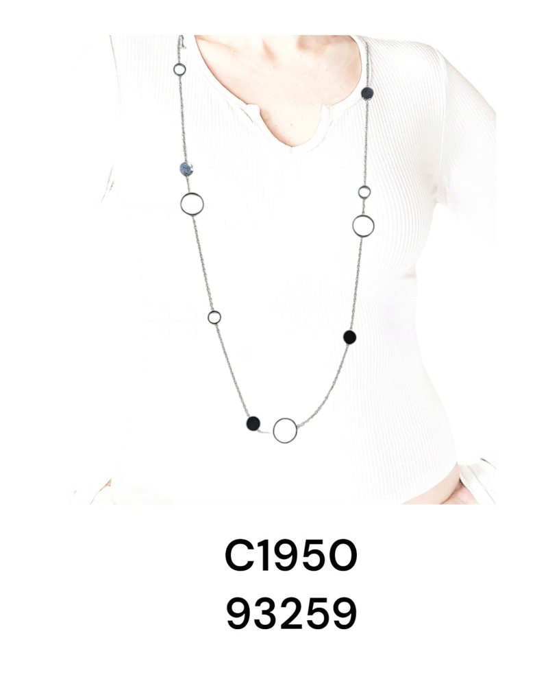 C1950 Cadena adornado de Aros Plateados