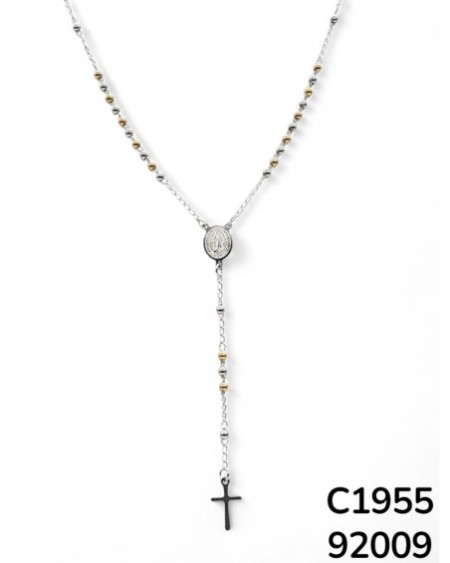 C1955 Rosario de la Virgen de Guadalupe con cuentas de acero Inoxidable