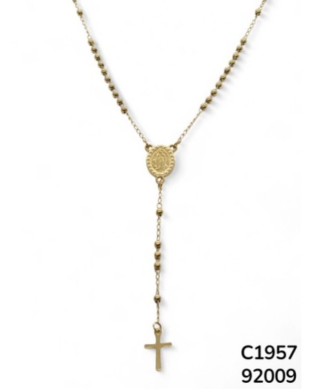 C1957 Rosario de la Virgen de Guadalupe con cuentas de acero Inoxidable