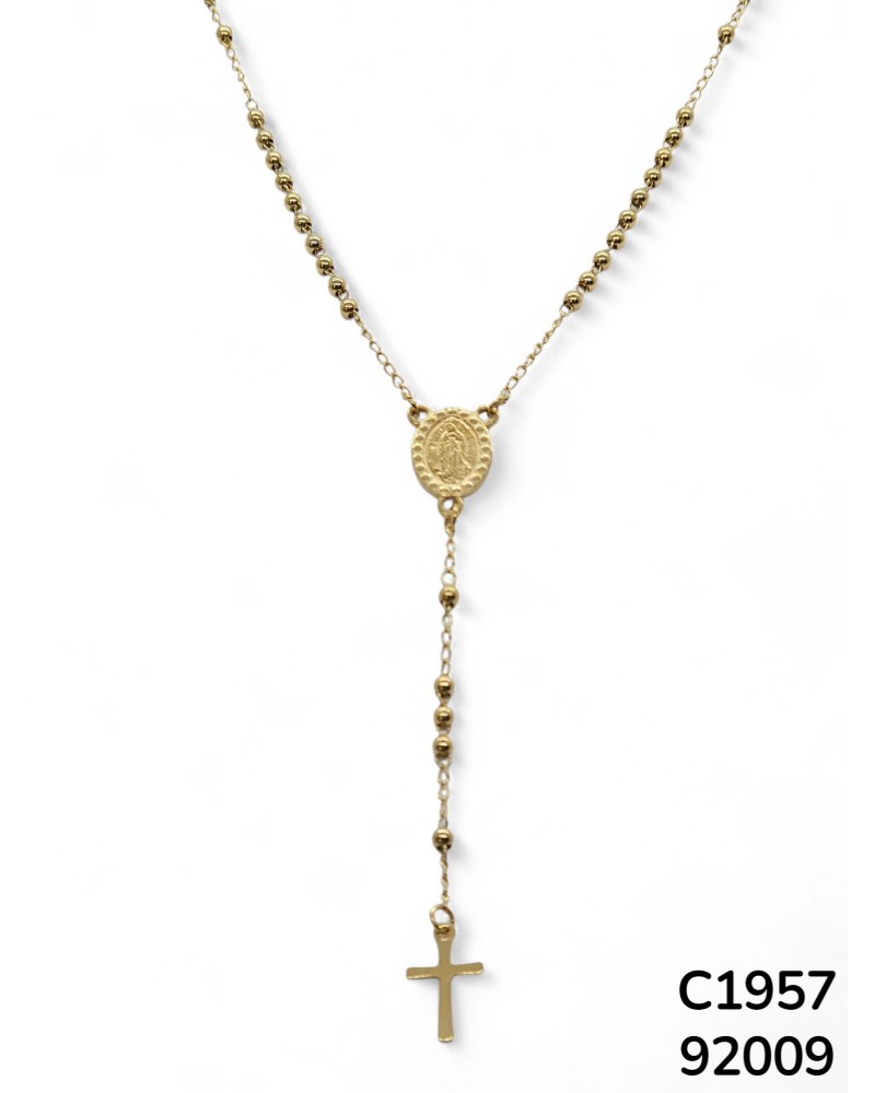 C1957 Rosario de la Virgen de Guadalupe con cuentas de acero Inoxidable