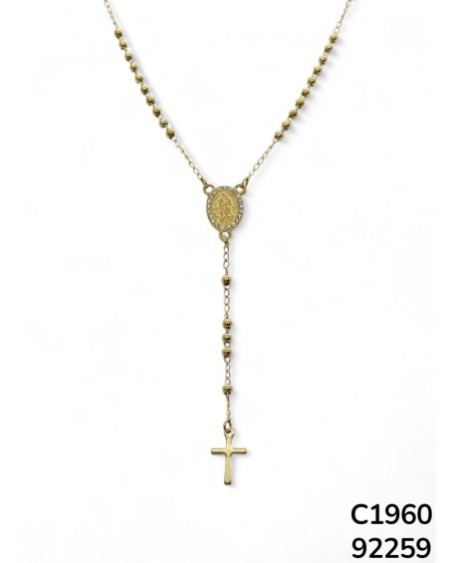C1960 Rosario de la Virgen de Guadalupe con cuentas de acero Inoxidable