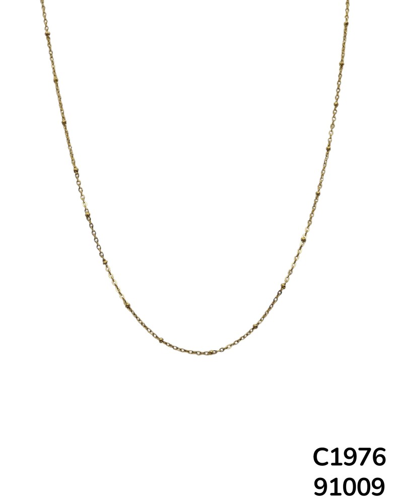 C1976 Cadena en Acero Inoxidable Tejido fino Dorado