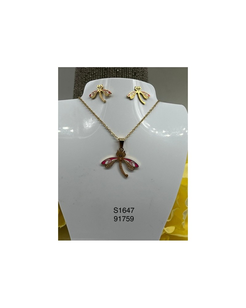 S1647 Conjunto de Collar con Dije de Libélula S1647 Conjunto de Collar con Dije de Libélula