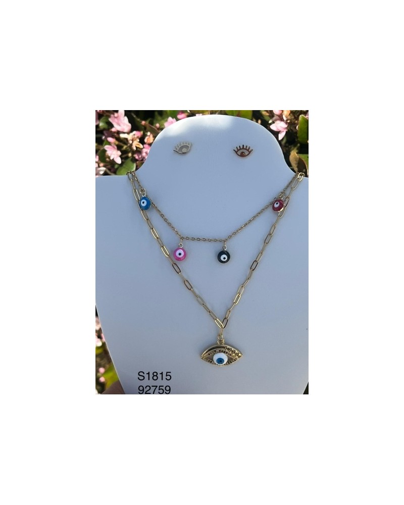 S1815: 🌟 Set de Collar con Ojo Turco | Protección y Estilo Moderno